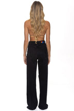 Retro HI RISE WIDE LEG BOLT GYPSY WOMENS JEAN - VINTAGE BLACK