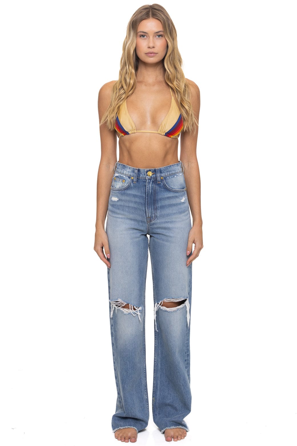 Retro HI RISE WIDE LEG BOLT GYPSY WOMENS JEAN - VINTAGE