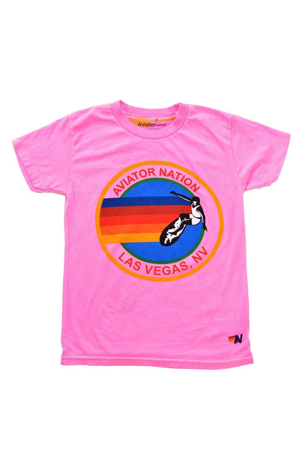 Retro KIDS AVIATOR NATION LAS VEGAS TEE - NEON PINK