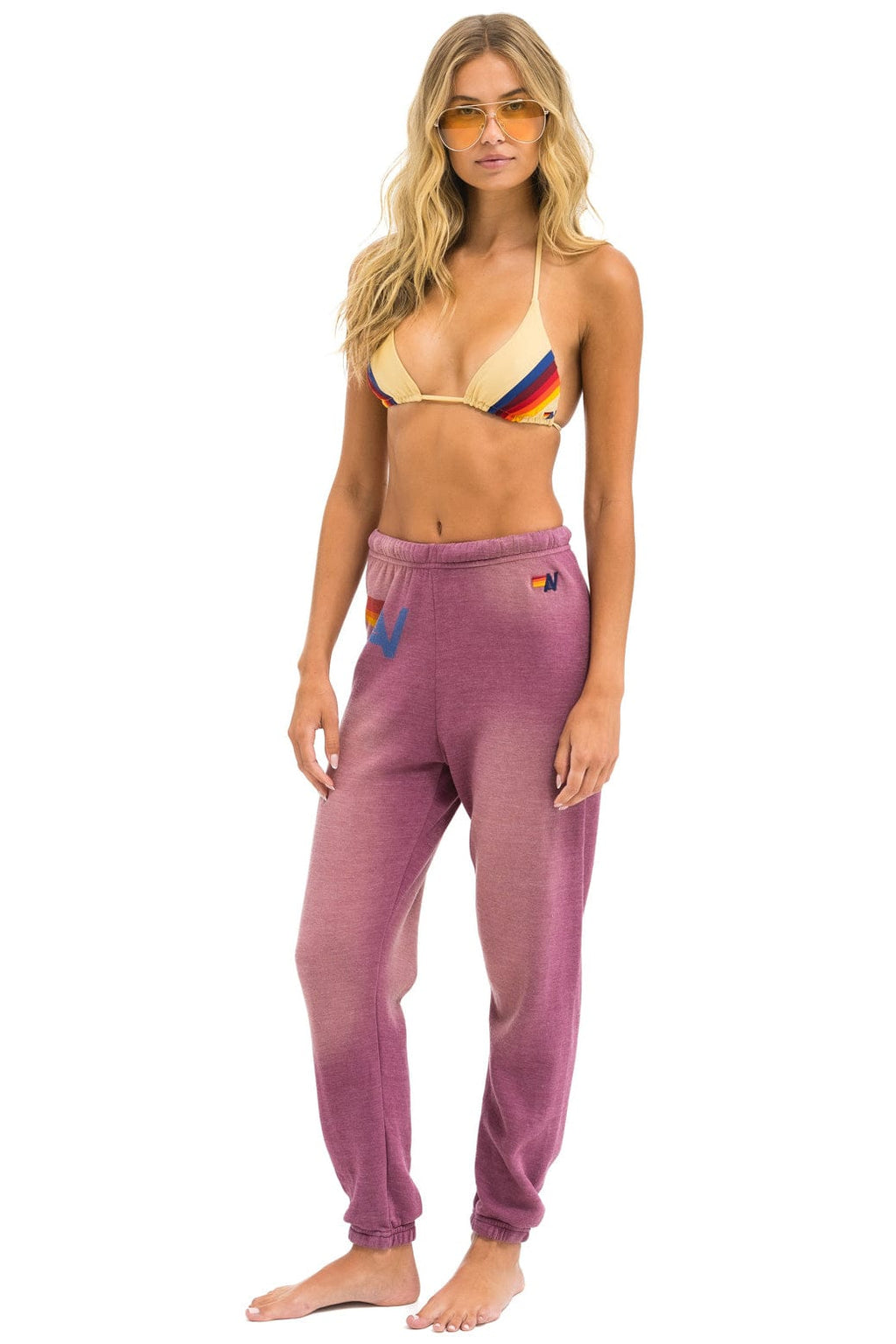 Retro VINTAGE LOGO SWEATPANTS - FADED BERRY