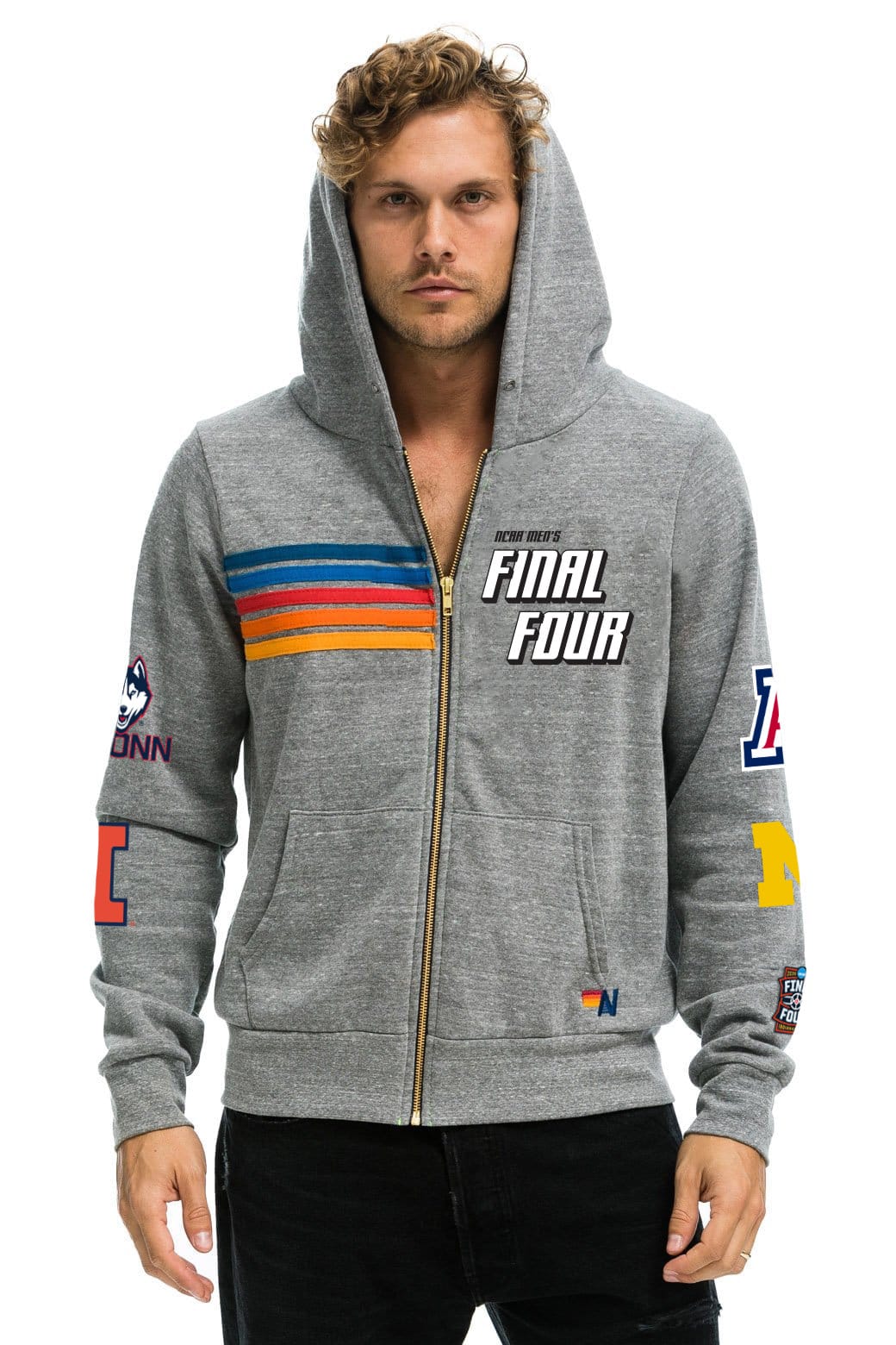 Retro FINAL FOUR INDIANAPOLIS 2026 ZIP HOODIE - HEATHER GREY