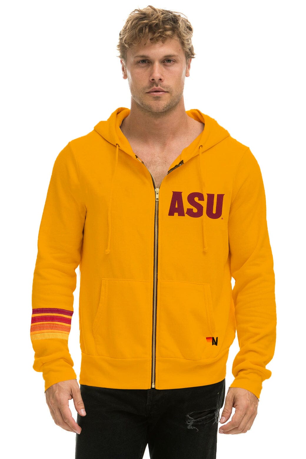Retro ASU FORK EM DEVILS ZIP HOODIE - GOLD