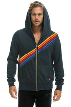 Retro DISCO ZIP HOODIE - CHARCOAL