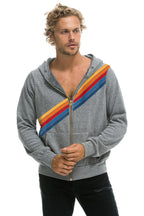 Retro DISCO ZIP HOODIE - HEATHER GREY