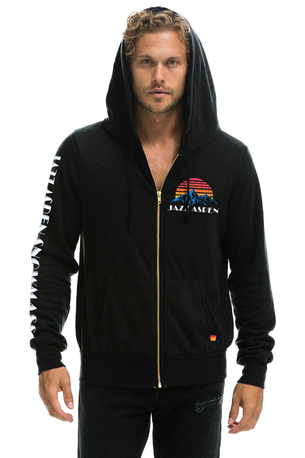 Retro JAZZ ASPEN SNOWMASS 2025 ZIP HOODIE - BLACK