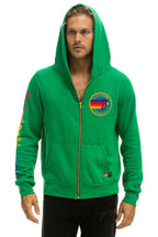 Retro AVIATOR NATION VENICE ZIP HOODIE - KELLY GREEN
