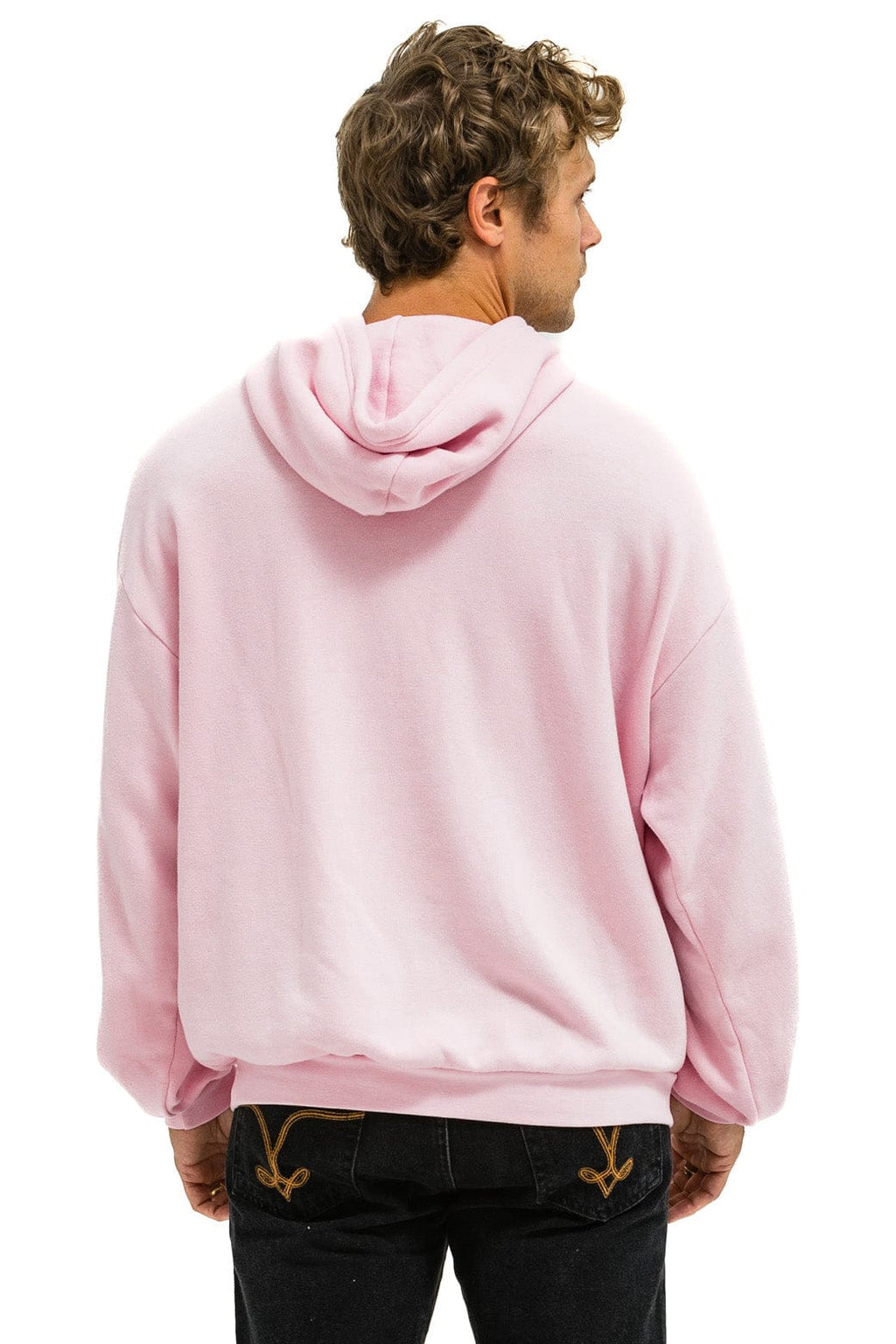 Retro BOLT HEART PULLOVER RELAXED HOODIE - LIGHT PINK