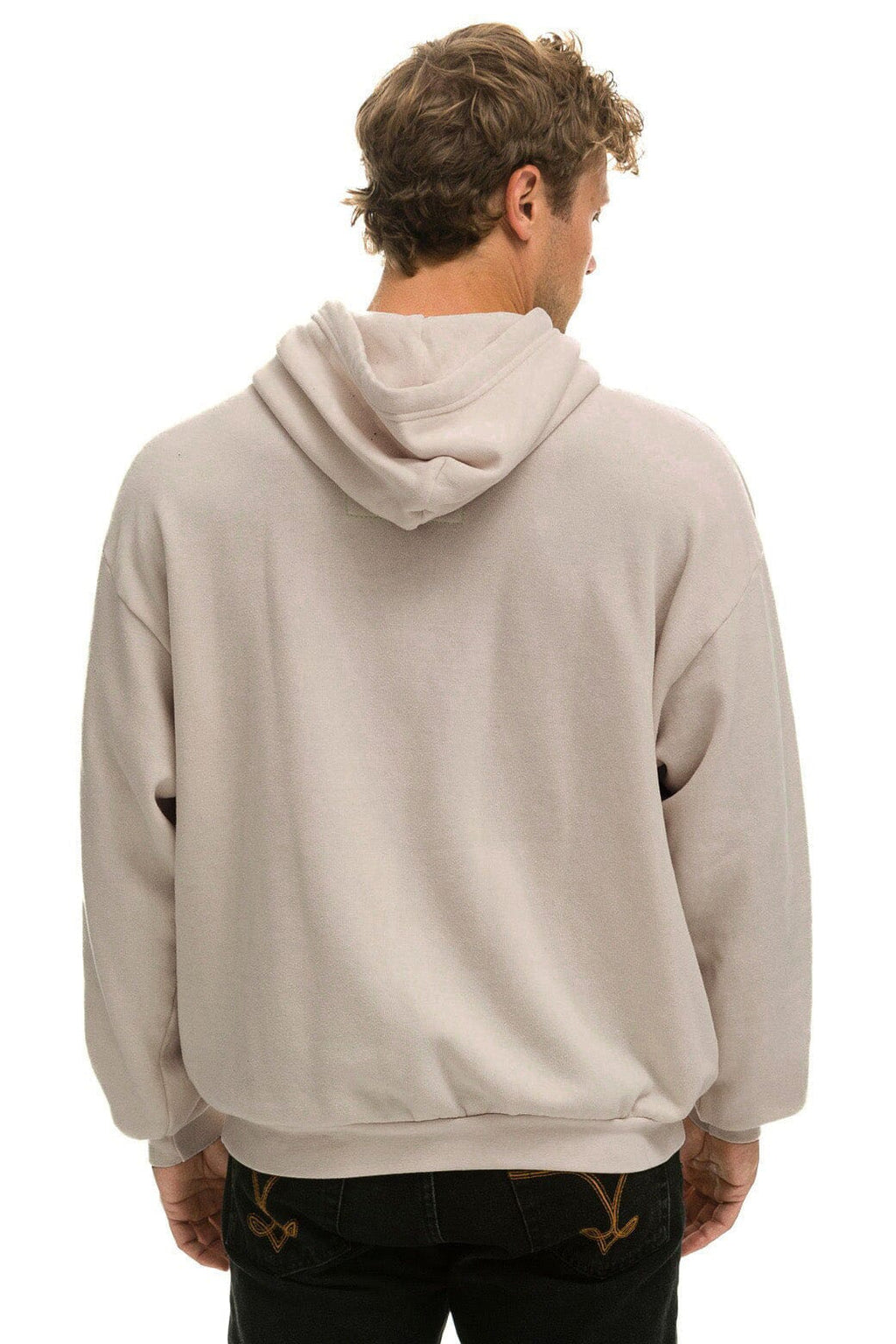 Retro BOLT HEART PULLOVER RELAXED HOODIE - SAND