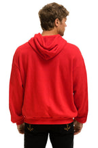 Retro BOLT STITCH RELAXED PULLOVER HOODIE - RED WHITE