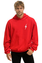 Retro BOLT STITCH RELAXED PULLOVER HOODIE - RED WHITE