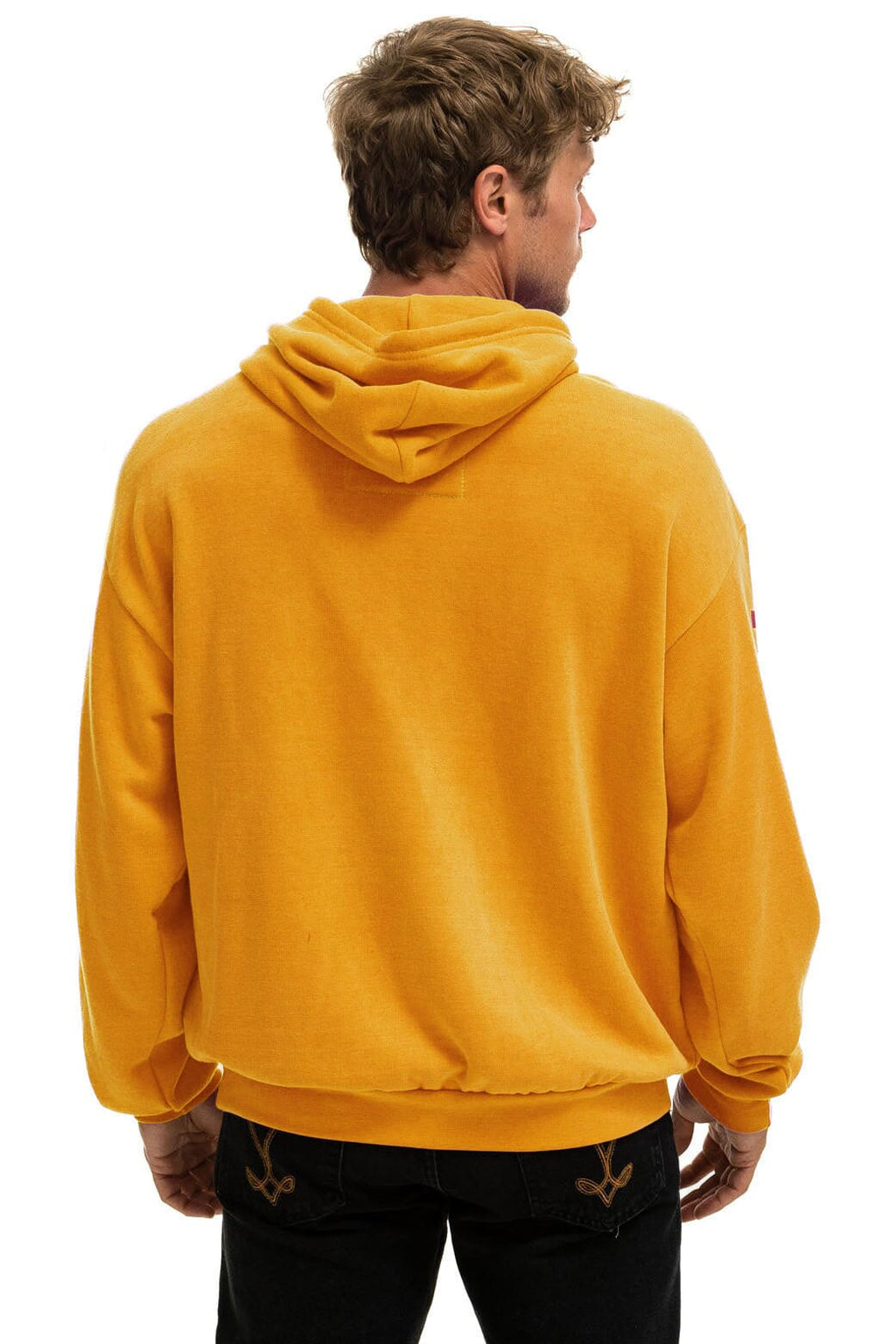 Retro BOLT STITCH RELAXED PULLOVER HOODIE - VINTAGE GOLD WHITE