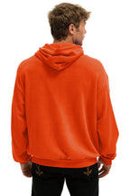 Retro BOLT STITCH RELAXED PULLOVER HOODIE - VINTAGE ORANGE WHITE