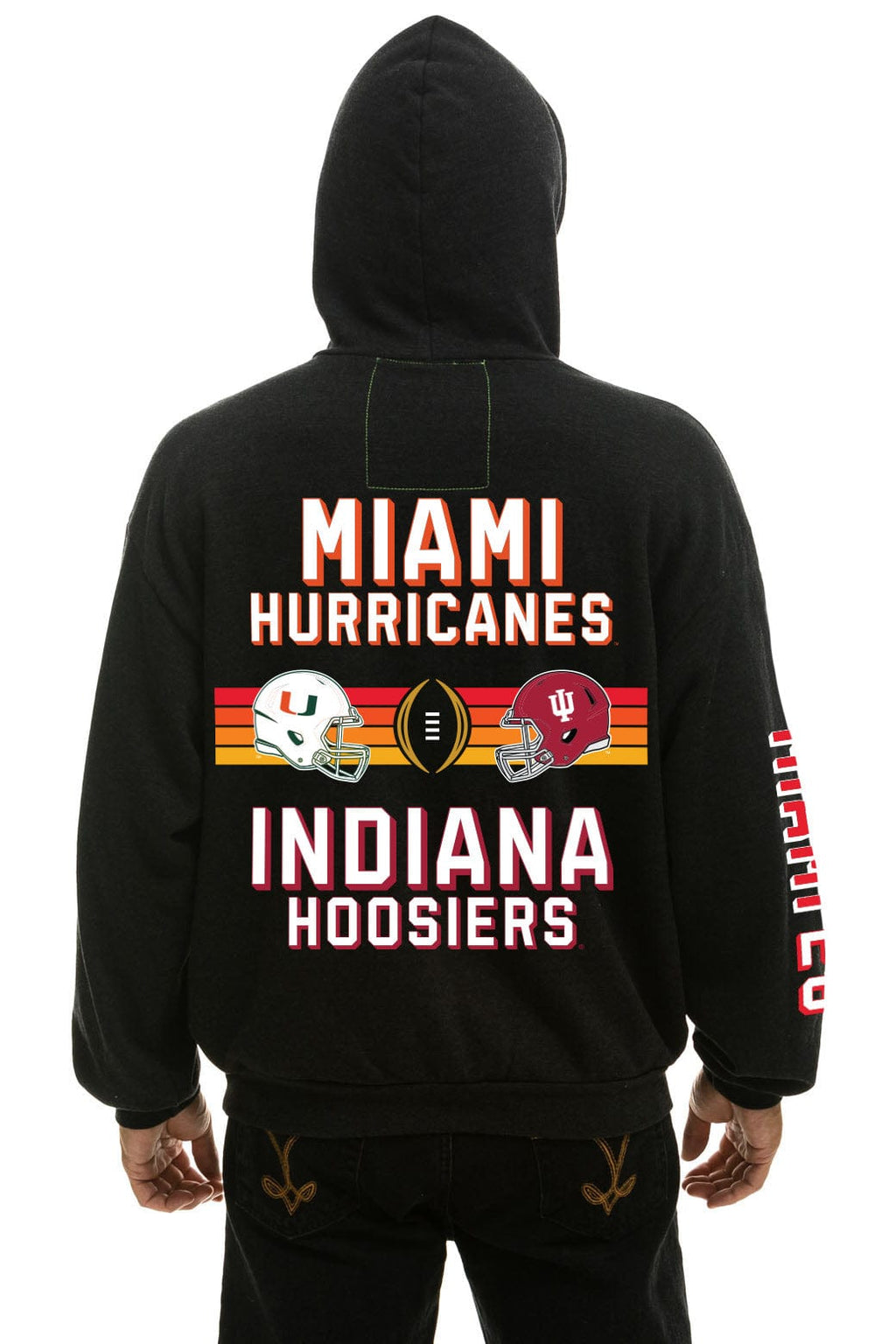 Retro CFP NATIONAL CHAMPIONSHIP 2026 MATCHUP PULLOVER HOODIE - BLACK