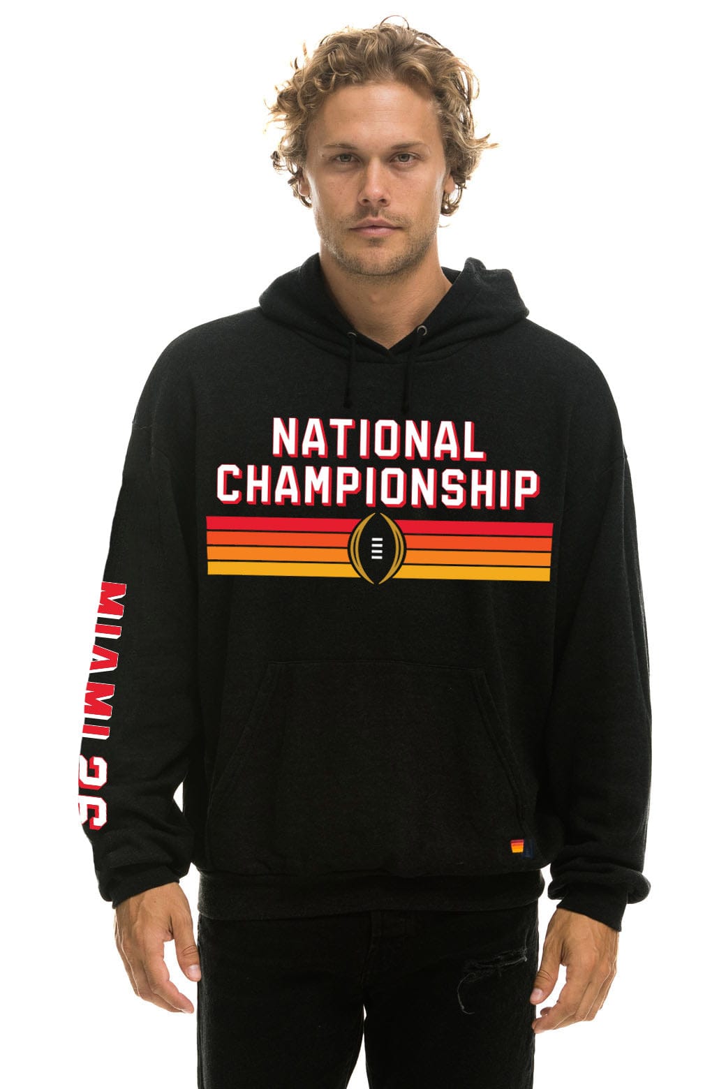 Retro CFP NATIONAL CHAMPIONSHIP 2026 MATCHUP PULLOVER HOODIE - BLACK