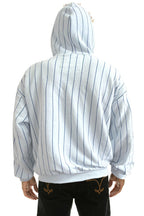 Retro LOS ANGELES DODGERS PINSTRIPE 2026 RELAXED PULLOVER HOODIE - WHITE BLUE