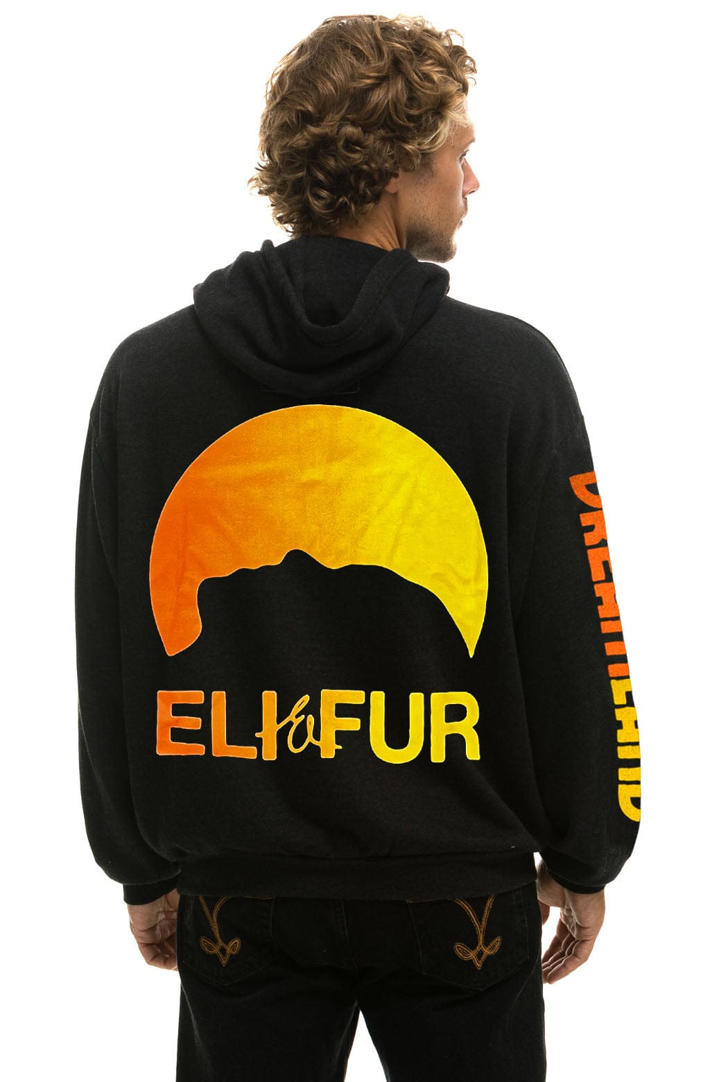 Retro ELI & FUR DREAMLAND RELAXED PULLOVER HOODIE - BLACK