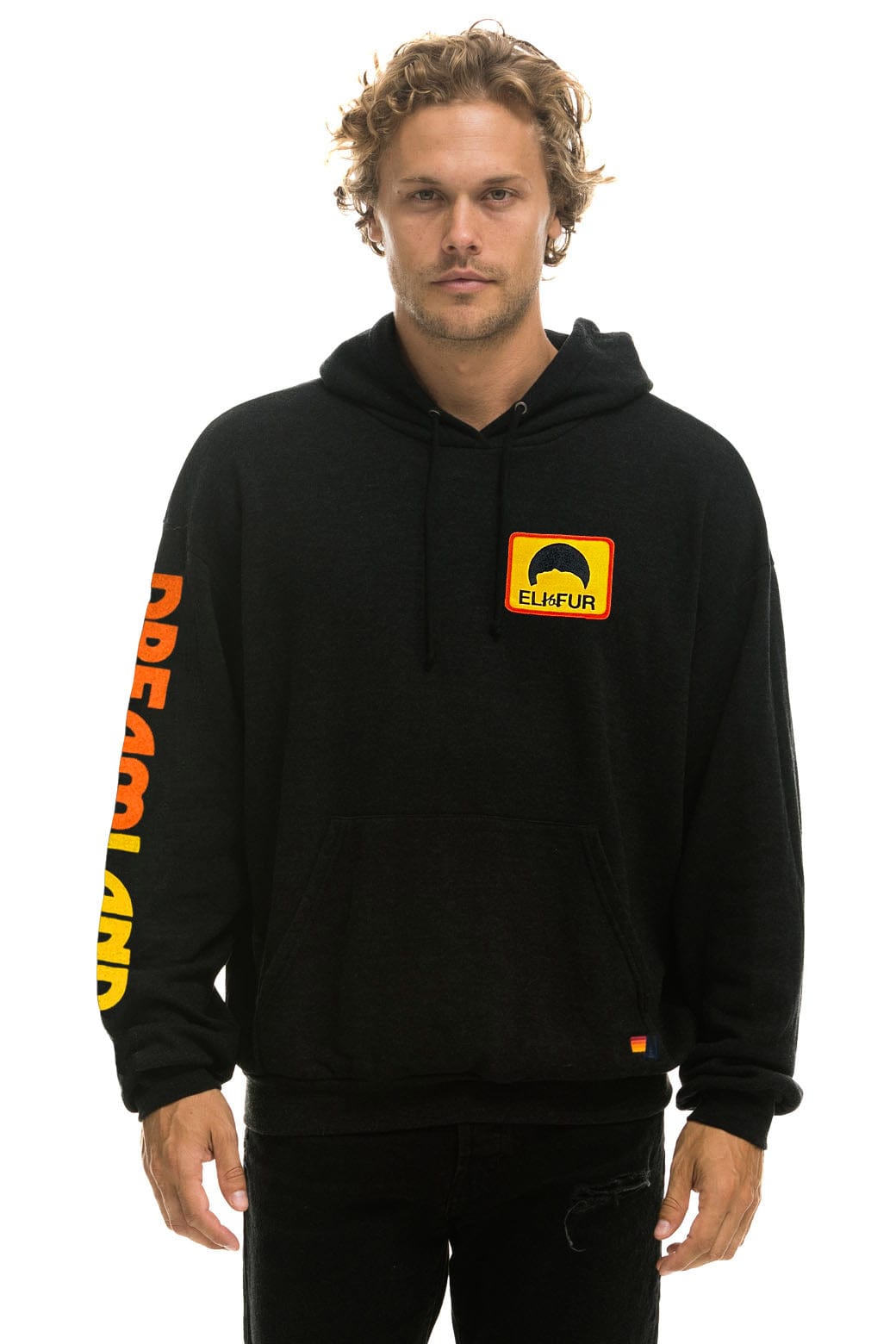 Retro ELI & FUR DREAMLAND RELAXED PULLOVER HOODIE - BLACK
