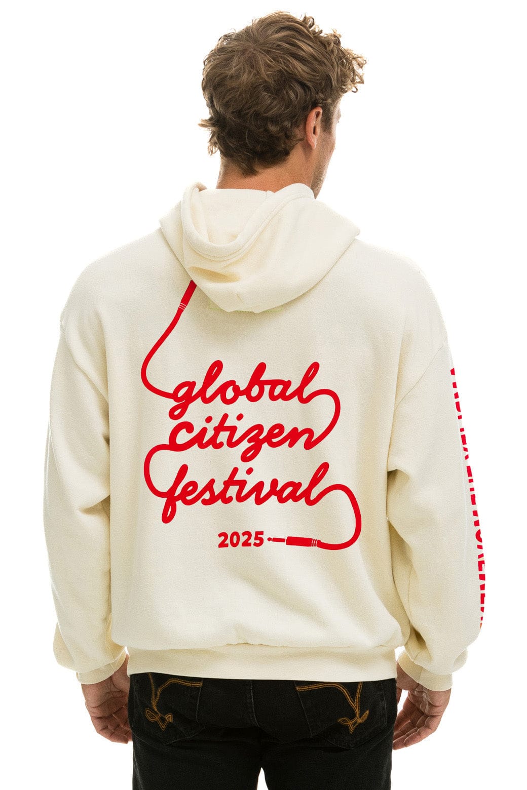 Retro GLOBAL CITIZEN 2025 RELAXED PULLOVER HOODIE - VINTAGE WHITE