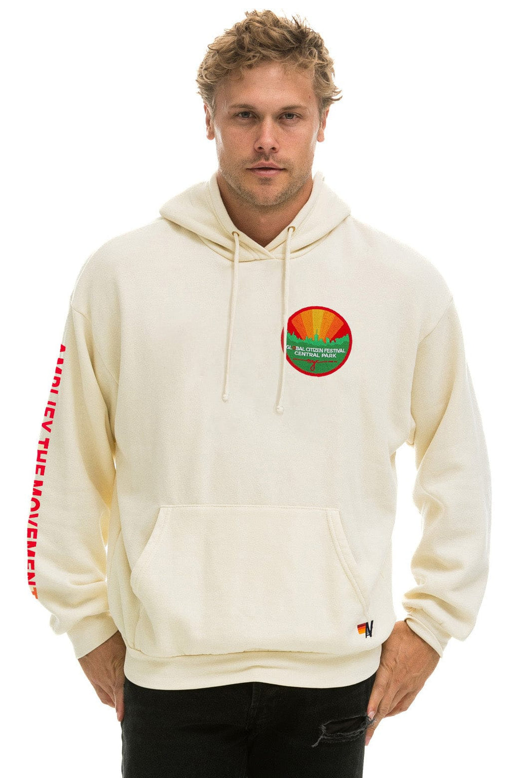Retro GLOBAL CITIZEN 2025 RELAXED PULLOVER HOODIE - VINTAGE WHITE