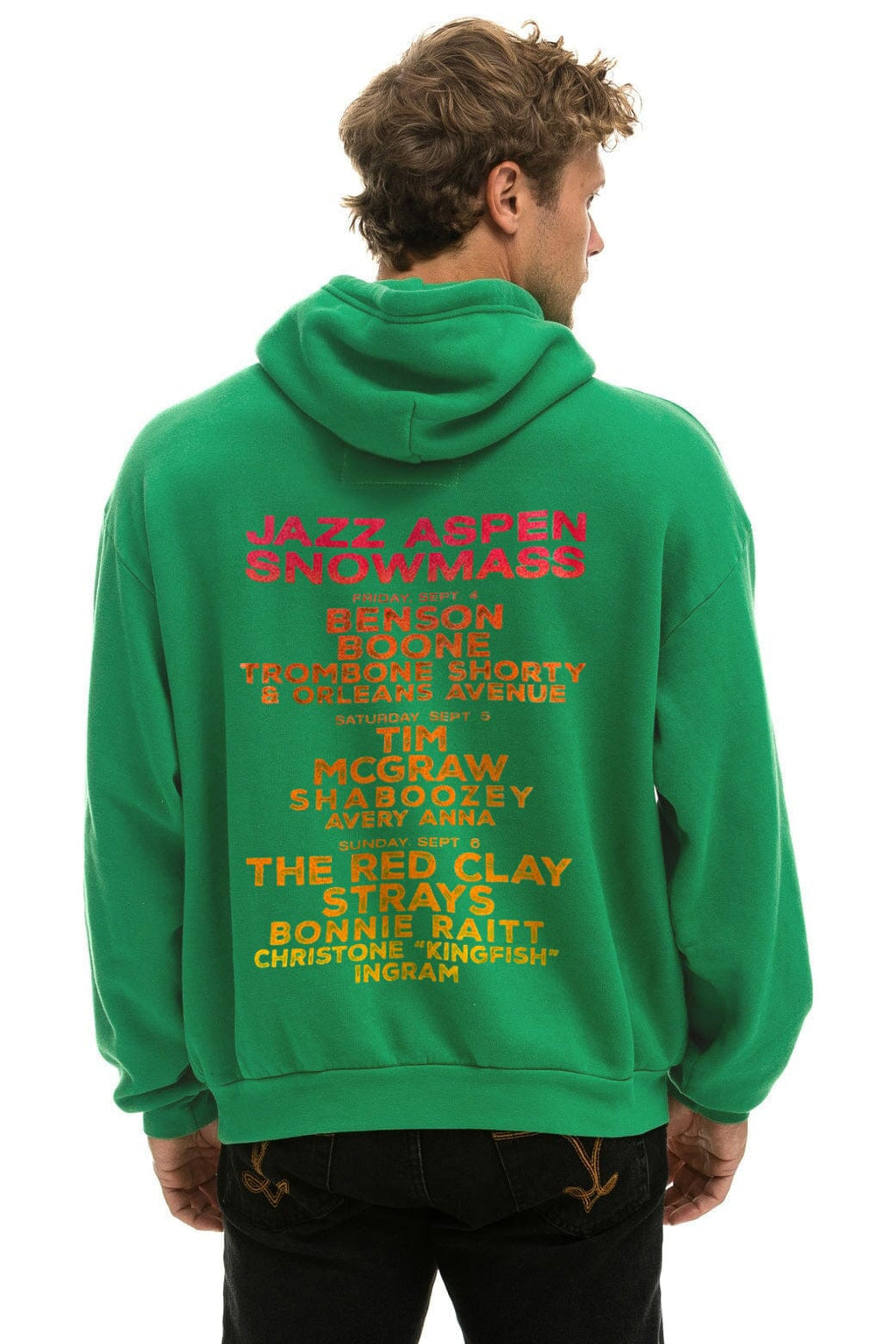 Retro JAZZ ASPEN SNOWMASS 2026 PULLOVER HOODIE RELAXED - KELLY GREEN