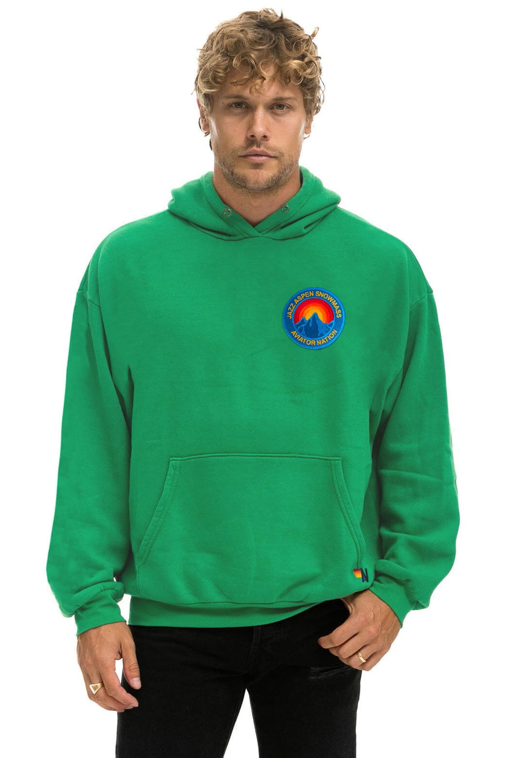 Retro JAZZ ASPEN SNOWMASS 2026 PULLOVER HOODIE RELAXED - KELLY GREEN