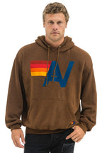 Retro LOGO PULLOVER RELAXED HOODIE - CHOCOLATE