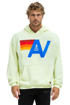 Retro LOGO PULLOVER RELAXED HOODIE - LIME CREAM