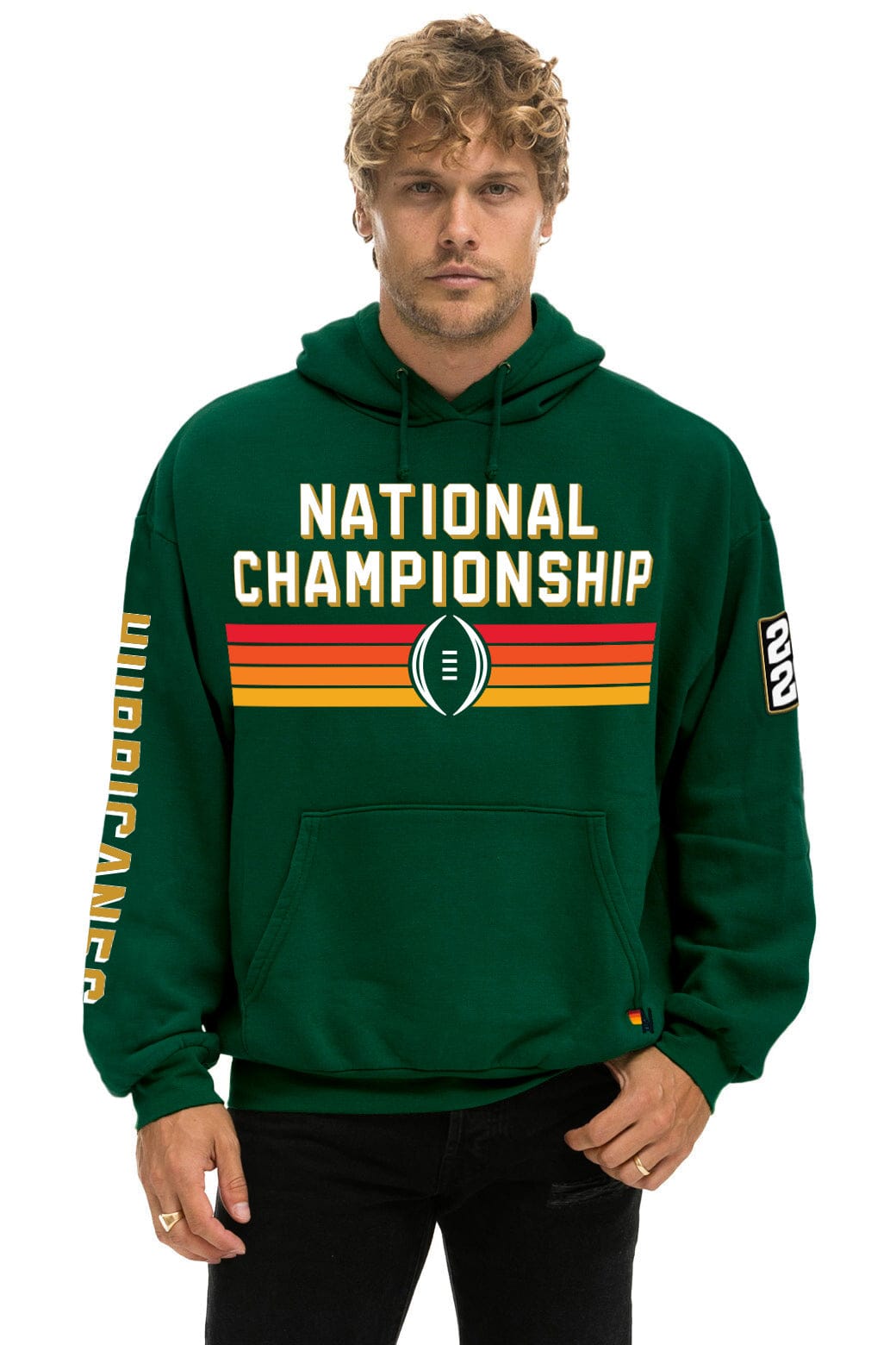 Retro UNIVERSITY OF MIAMI CFP CHAMPIONS 2026 RELAXED PULLOVER HOODIE - MIAMI GREEN