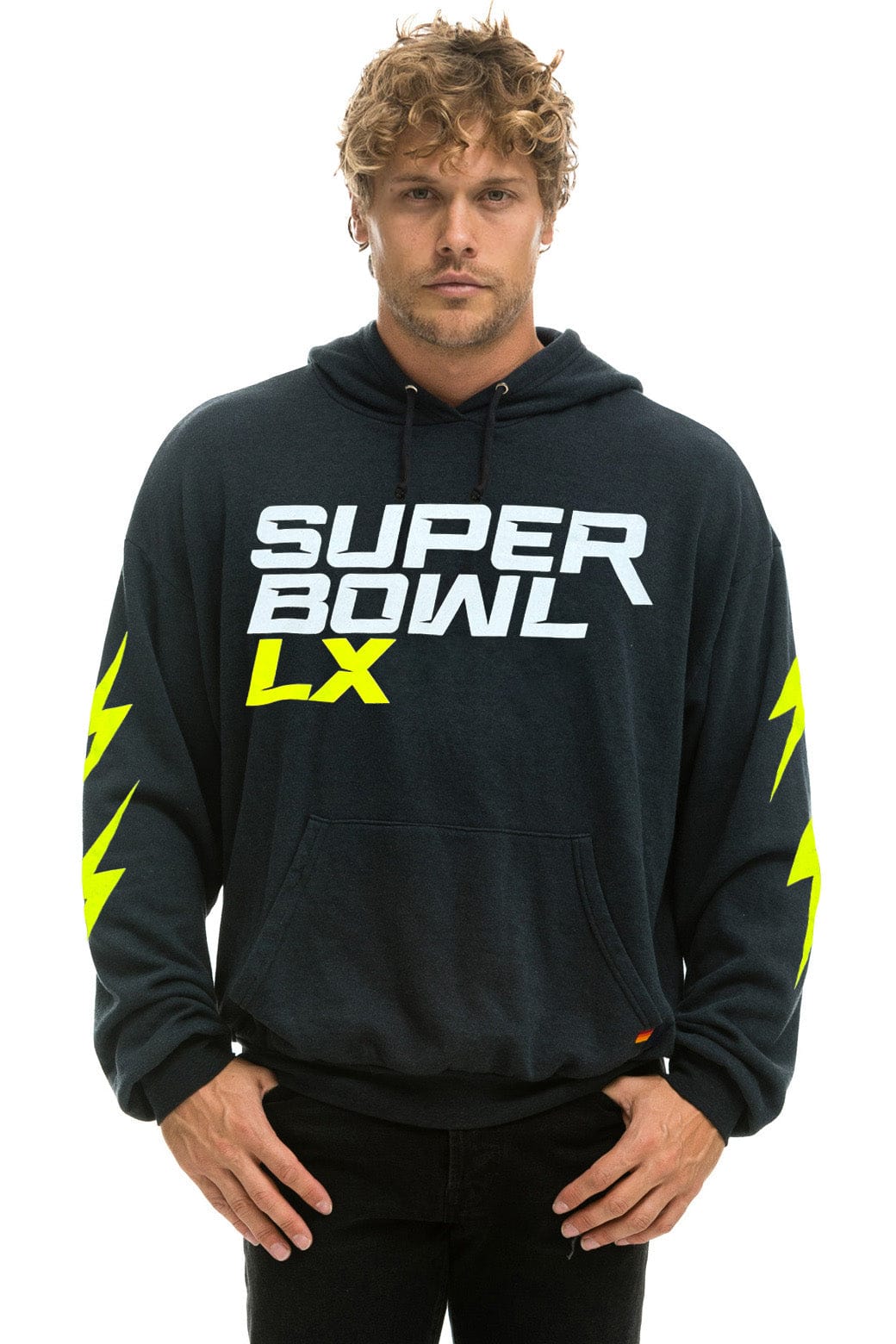 Retro SUPER BOWL 2026 BOLT RELAXED PULLOVER HOODIE - CHARCOAL