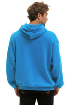 Retro WAVE STRIPE 4 PULLOVER HOODIE RELAXED - COBALT NEON PINK