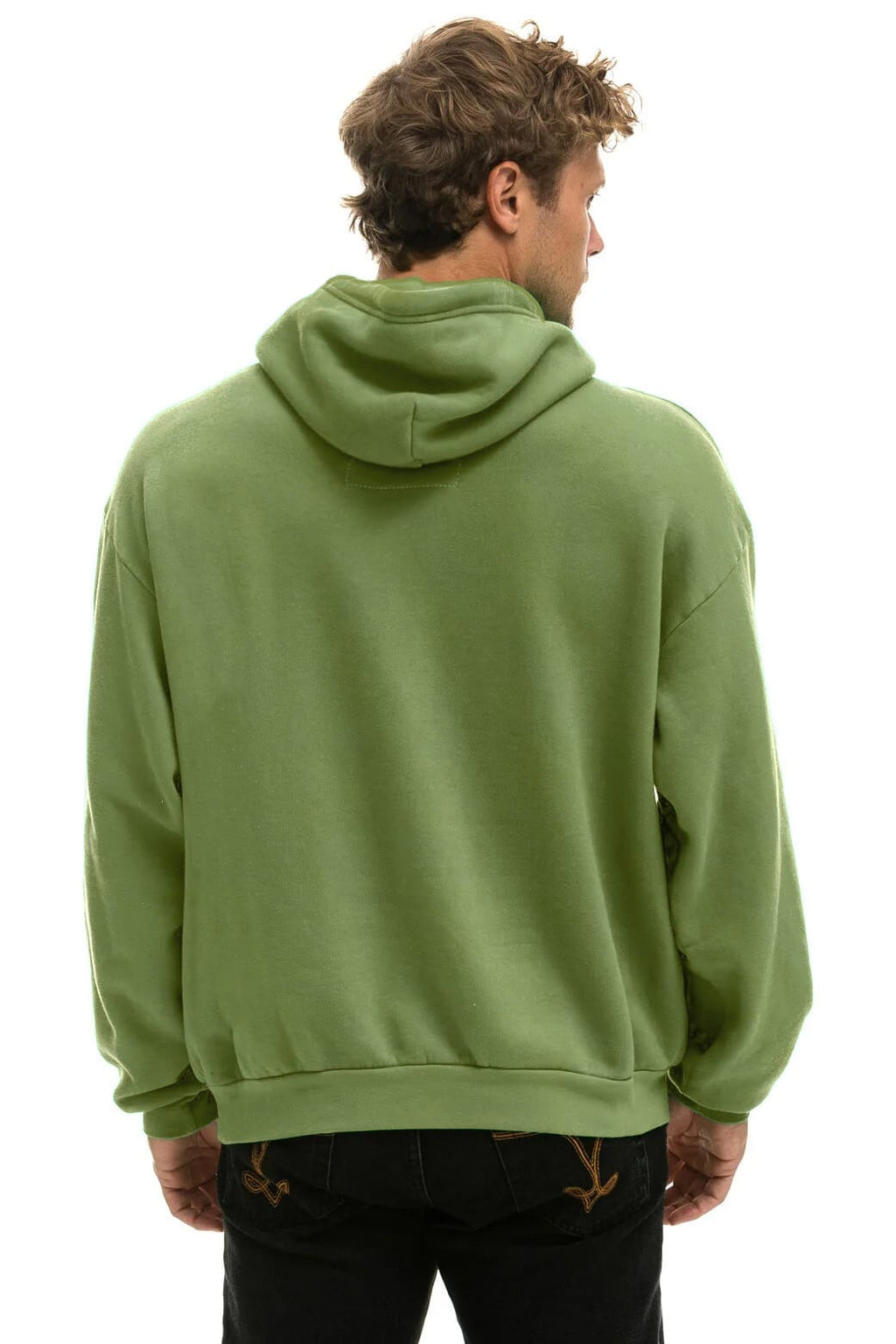 Retro WAVE STRIPE 4 PULLOVER HOODIE RELAXED - JUNGLE GREEN GREEN