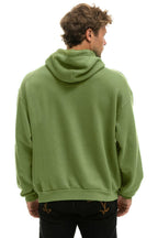 Retro WAVE STRIPE 4 PULLOVER HOODIE RELAXED - JUNGLE GREEN GREEN