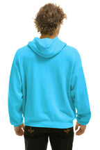 Retro WAVE STRIPE 4 PULLOVER HOODIE RELAXED - NEON BLUE NEON BLUE