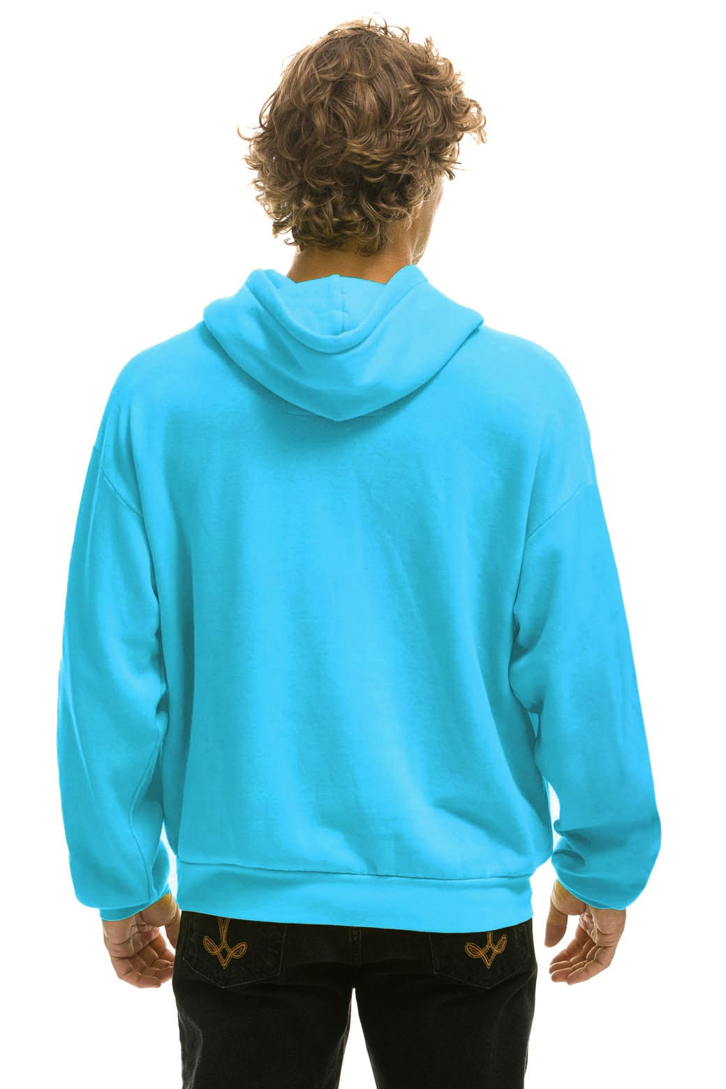 Retro WAVE STRIPE 4 PULLOVER HOODIE RELAXED - NEON BLUE NEON BLUE