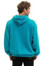 Retro WAVE STRIPE 4 PULLOVER HOODIE RELAXED - TEAL GREEN