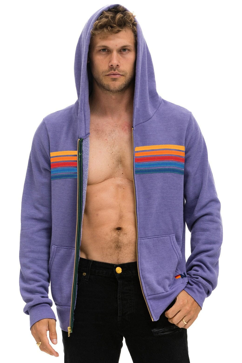 Retro 5 STRIPE HOODIE - LAVENDER