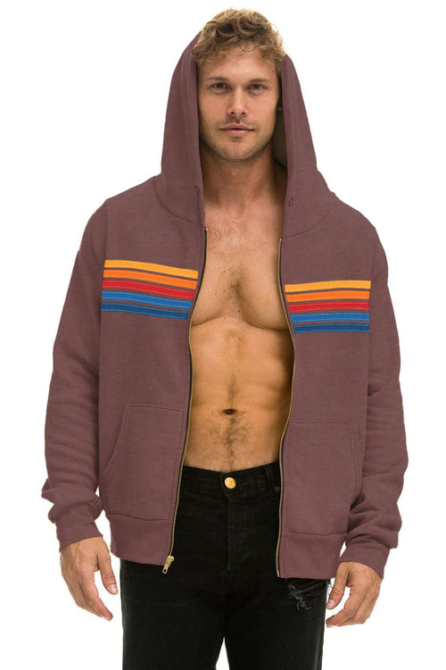 Retro 5 STRIPE HOODIE - MOCHA