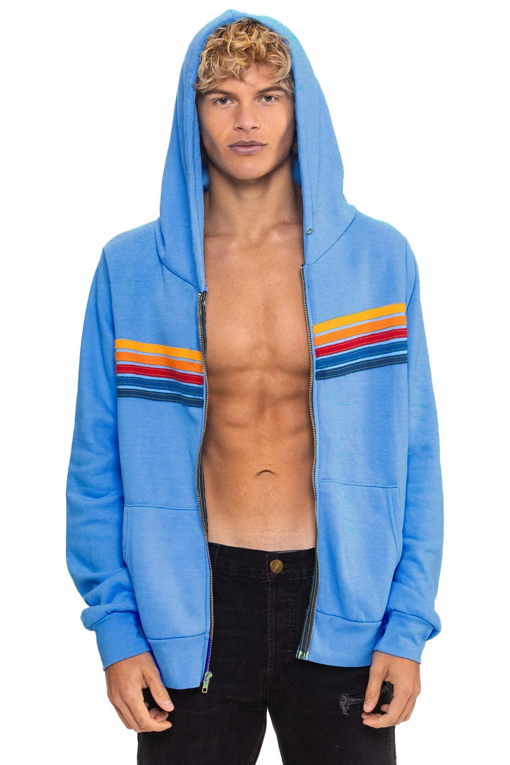 Retro 5 STRIPE HOODIE - RETRO OCEAN