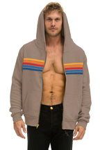 Retro 5 STRIPE HOODIE - TAUPE