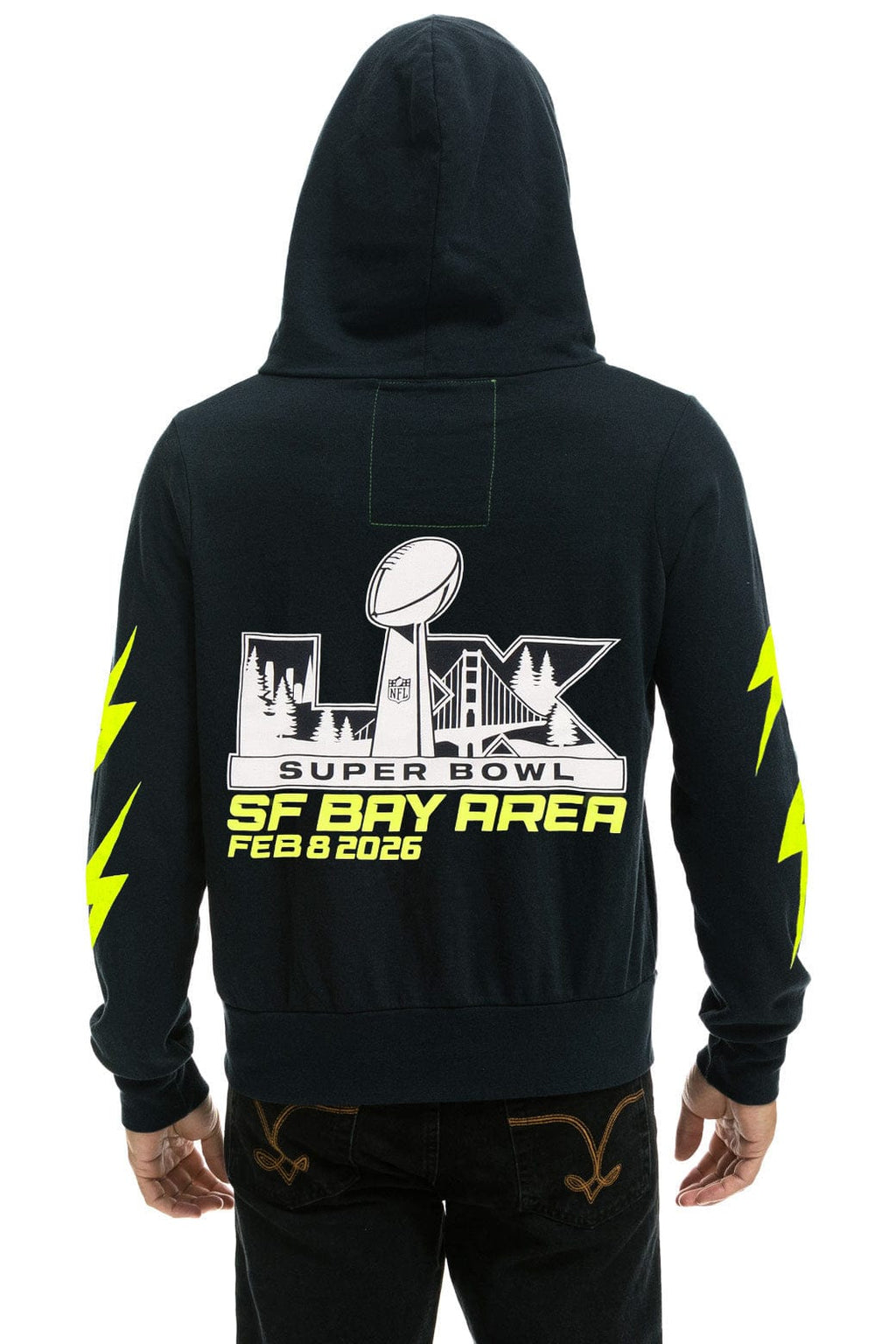 Retro SUPER BOWL 2026 BOLT ZIP HOODIE - CHARCOAL