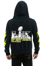 Retro SUPER BOWL 2026 BOLT ZIP HOODIE - CHARCOAL