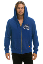Retro SEATTLE SEAHAWKS HELMET ZIP HOODIE - ROYAL