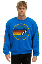 Retro AVIATOR NATION RELAXED VENICE CREW SWEATSHIRT - ADVENTURE BLUE