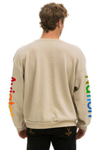 Retro AVIATOR NATION LAGUNA BEACH RELAXED CREW SWEATSHIRT - SAND