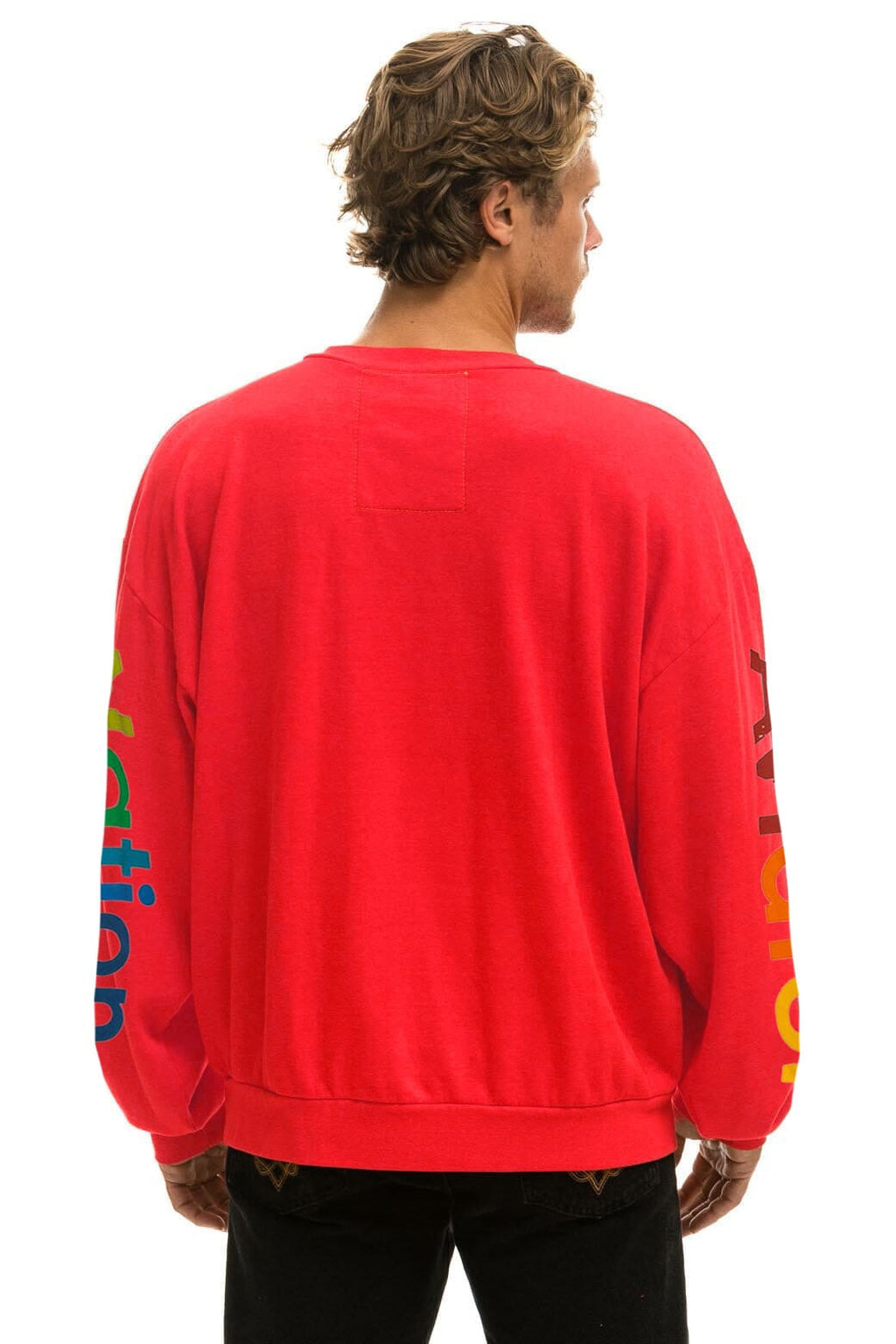 Retro AVIATOR NATION RELAXED VENICE CREW SWEATSHIRT - RED