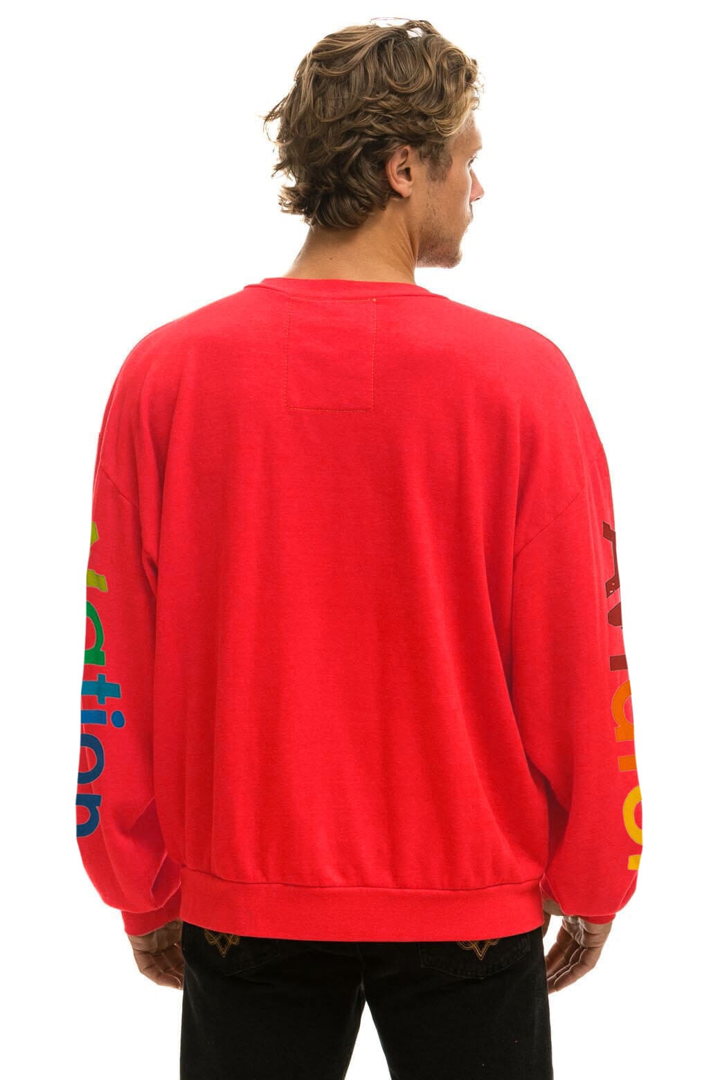 Retro AVIATOR NATION RELAXED VENICE CREW SWEATSHIRT - RED
