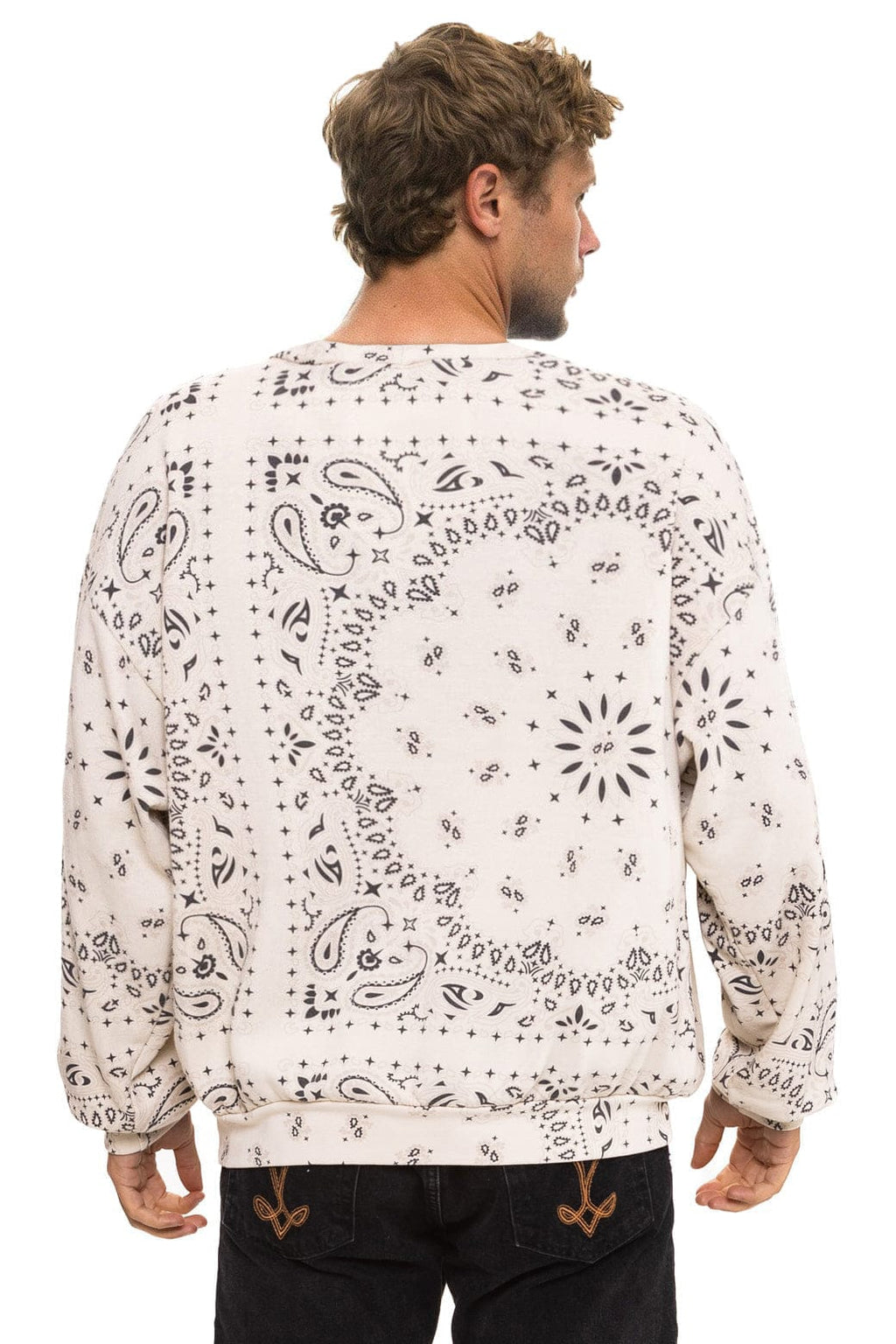 Retro BANDANA RELAXED CREW SWEATSHIRT - VINTAGE WHITE