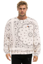 Retro BANDANA RELAXED CREW SWEATSHIRT - VINTAGE WHITE