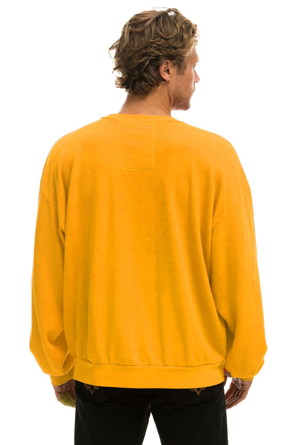 Retro BOLT FADE RELAXED CREW SWEATSHIRT - VINTAGE GOLD RED YELLOW
