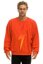 Retro BOLT FADE RELAXED CREW SWEATSHIRT - VINTAGE ORANGE RED YELLOW